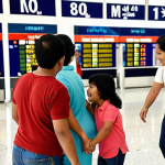 **Image Prompt:** A Filipino family waving goodbye to their mother/father at an airport. The OFW is smiling bravely but with a hint of sadness. In the background, airport signs are visible, displaying destinations like Dubai or Riyadh. Focus on the emotional weight of separation and the hope for a better future.