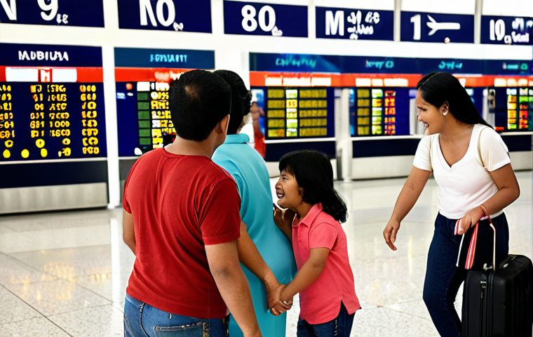**Image Prompt:** A Filipino family waving goodbye to their mother/father at an airport. The OFW is smiling bravely but with a hint of sadness. In the background, airport signs are visible, displaying destinations like Dubai or Riyadh. Focus on the emotional weight of separation and the hope for a better future.