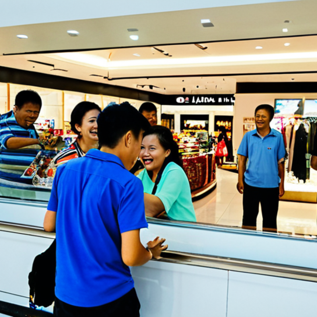 **

"A bustling scene inside a brightly lit SM Mall in Manila, Philippines. People of all ages are window shopping, laughing, and enjoying the atmosphere. Focus on a family looking at the display window of a clothing store. Background includes a variety of shops and restaurants. fully clothed, appropriate content, safe for work, perfect anatomy, natural proportions, professional photography, high quality."

**