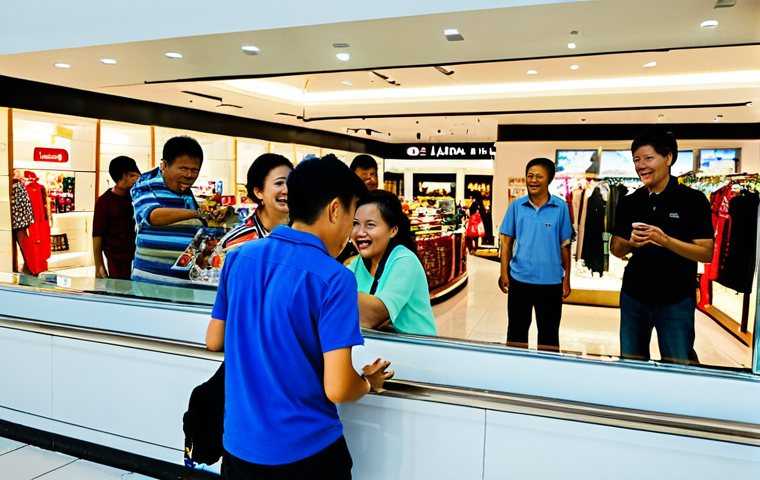 **

"A bustling scene inside a brightly lit SM Mall in Manila, Philippines. People of all ages are window shopping, laughing, and enjoying the atmosphere. Focus on a family looking at the display window of a clothing store. Background includes a variety of shops and restaurants. fully clothed, appropriate content, safe for work, perfect anatomy, natural proportions, professional photography, high quality."

**